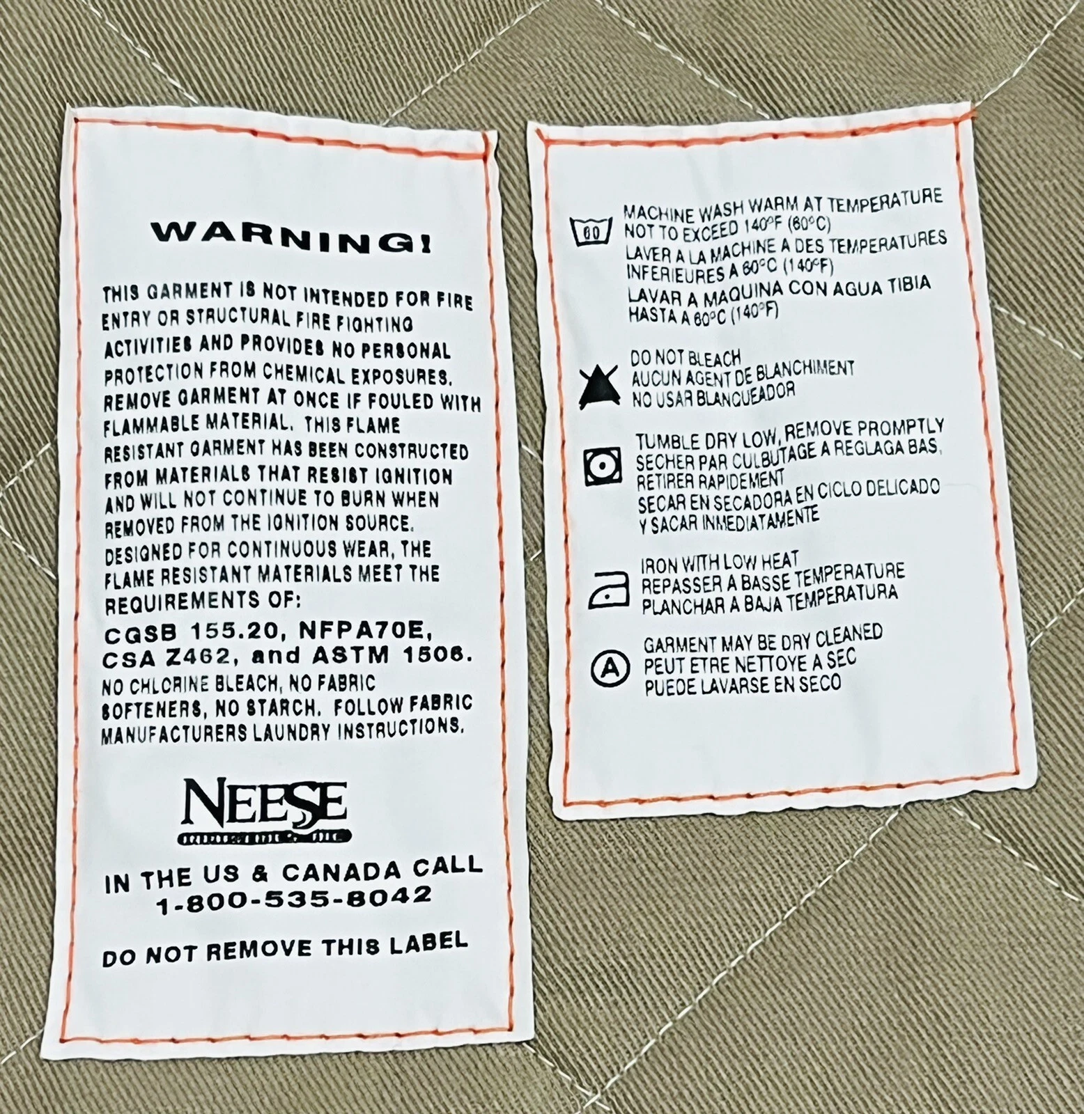 Nesse Wear Fire Resistant XL Coat Reflector Stripped Sleeves Fire Fighter - product detail image 7
