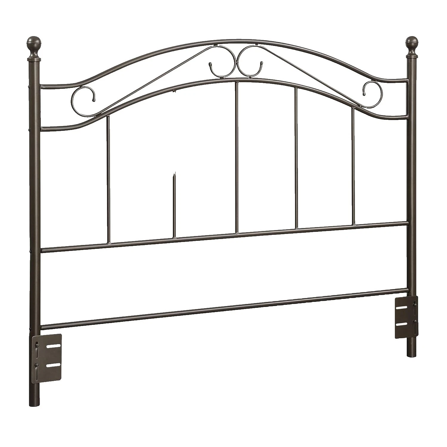 Cabeceros de cama tradicional de bronce y los estribos