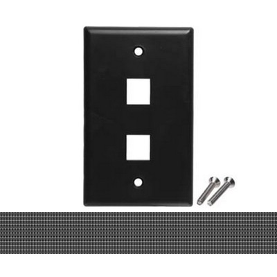 Lot1000 Keystone flush Wall face Plate 2/Two/Dual mount Hole/Jack/Cavity$ {BLACK