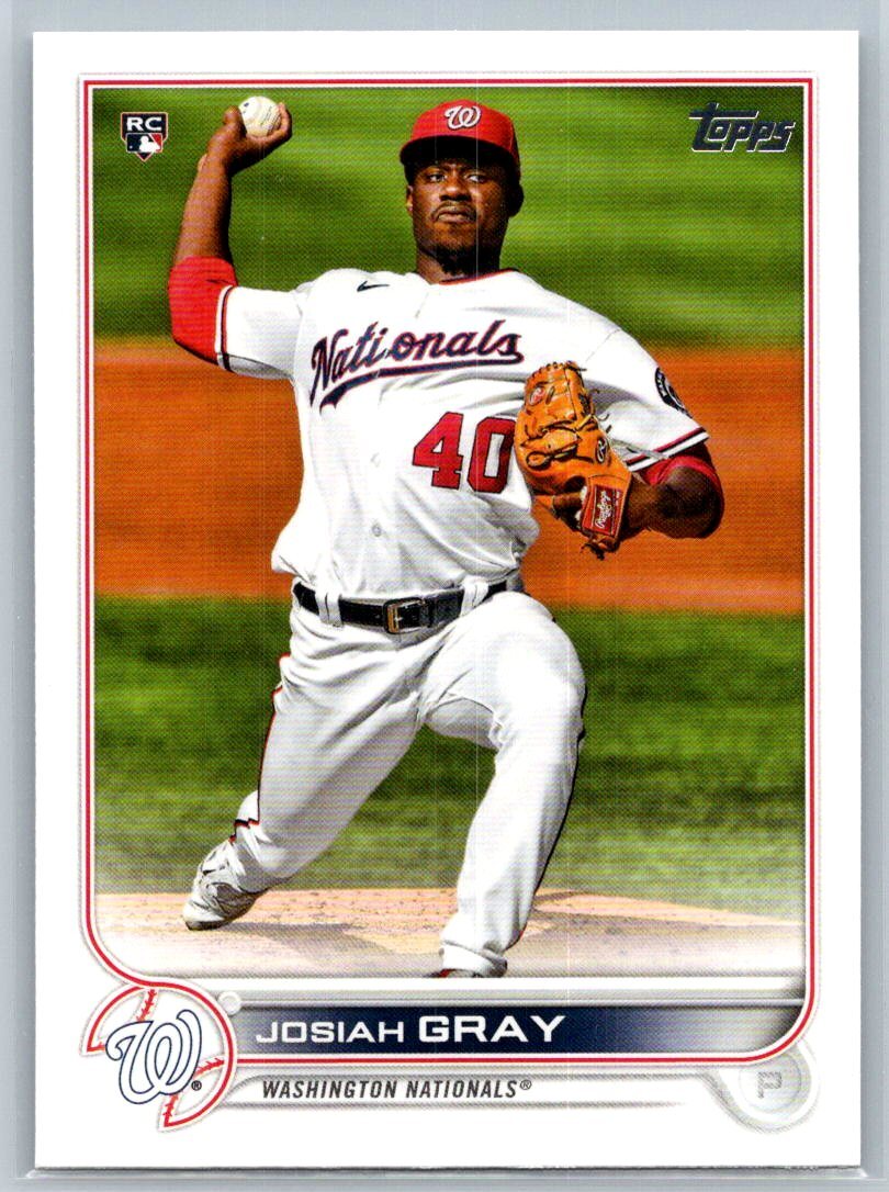 2022 Topps #43b Josiah Gray Factory set, Large RC logo variation NM+