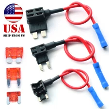 3 Pack 12V Car Add-A-Circuit Fuse Tap Adapter Mini ATM APM Blade Fuse Holder Kit