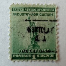 ERROR U.S. 1C MONTCLAIR, CALIFORNIA PRECANCEL STAMP WITH MAJOR INK ERRORS