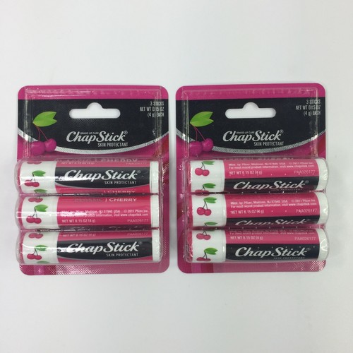 Lot of 2 Chapstick Classic Cherry 3 Blister Packs 6 Tubes Total .15 oz NEW - Picture 1 of 3