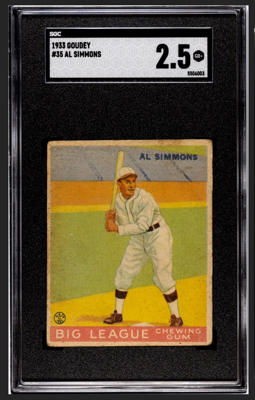 1933 Goudey Al Simmons #35 - SGC 2.5