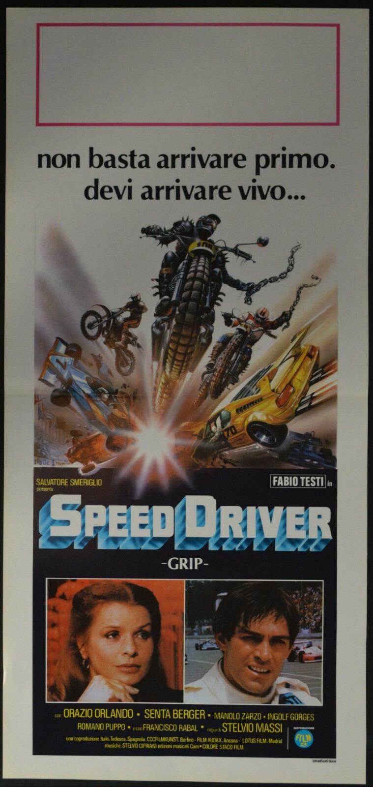 Locandina originale film Speed Driver (1980) - Regia di Stelvio Massi