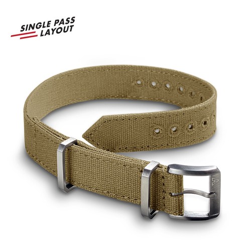 16mm Vintage Military Khaki Sand Canvas Watch Strap WWII A-11 A11 Hack - Picture 2 of 4
