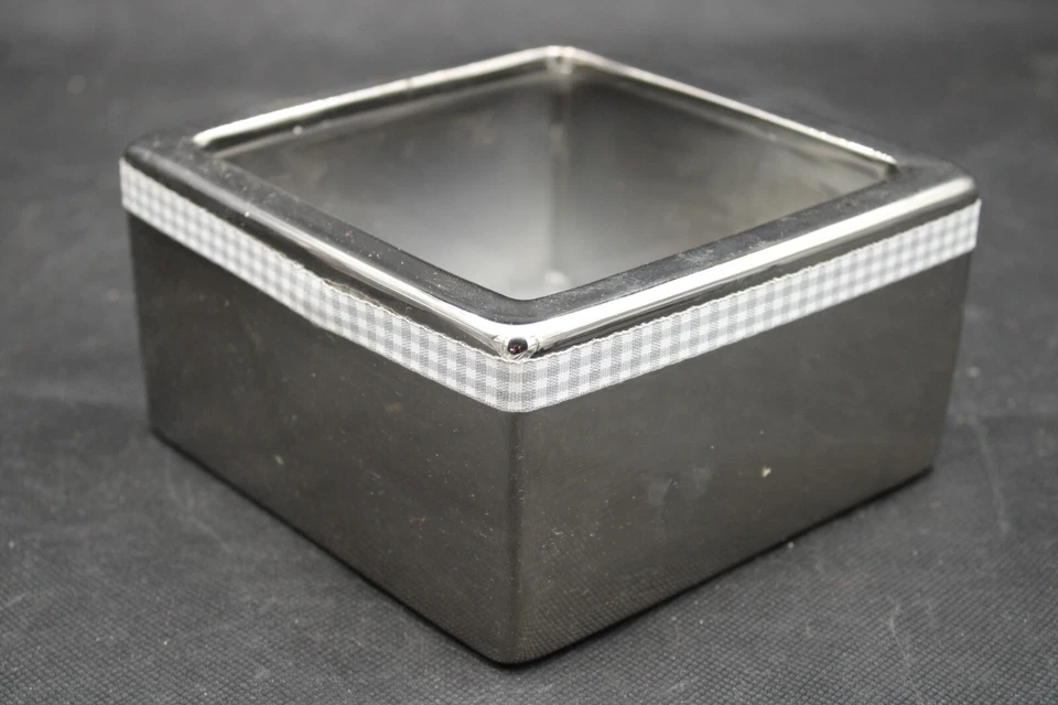 2x Blumentöpfe Übertopfe aus Keramik Spiegel Silber Set groß & klein Deko modern - Bild 4 von 4