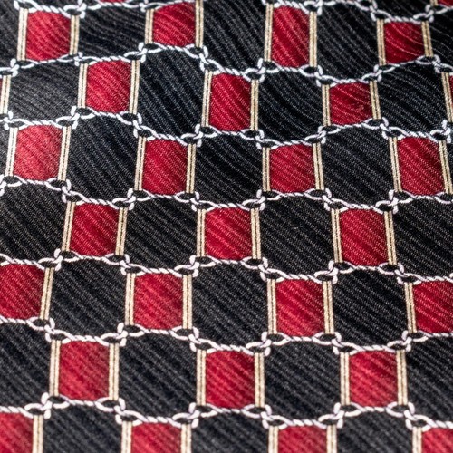 Vintage Bruno Rossi schwarz rot geometrisch 100 % Seide Herren Designer Krawatte - Bild 5 von 5