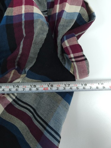 AllSaints Dress Size 12 Luna Shirt Check Plaid Mini Ruched Button Up Blue Black - Picture 9 of 10