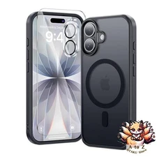 NEW Kingbus iPhone 17 Case Black MagSafe Compatible 3-Piece Set [Tempered Glass