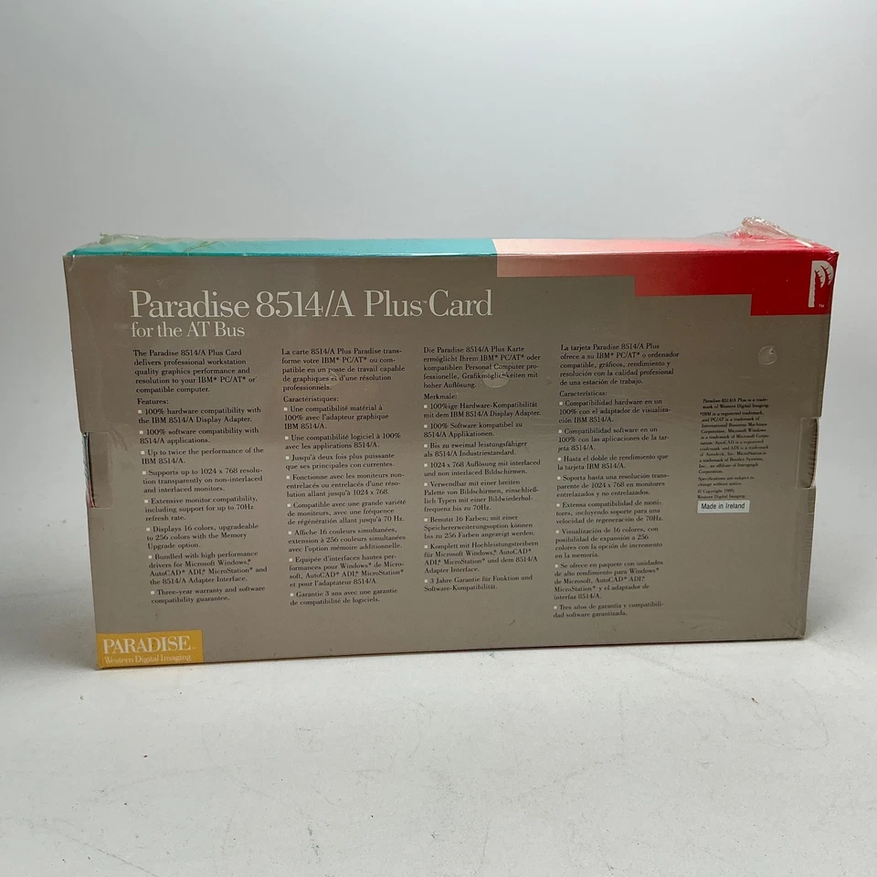 Cartão Paradise 8514/A Plus para o barramento AT para computadores pessoais IBM antigos novo - Imagem 2 de 4