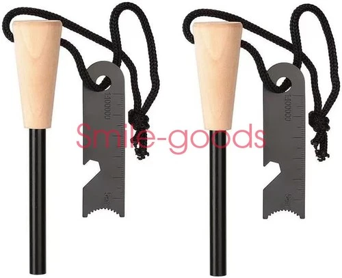 Fire Starter Emergency Survival Kits Camping Hiking Magnesium Ferro Rod 2-Pack