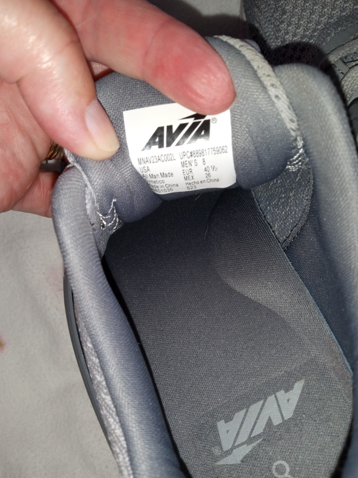 SAOLA Scarpe da ginnastica sportive basse Avia grigie stringate in maglia energy foam da uomo: taglia 8