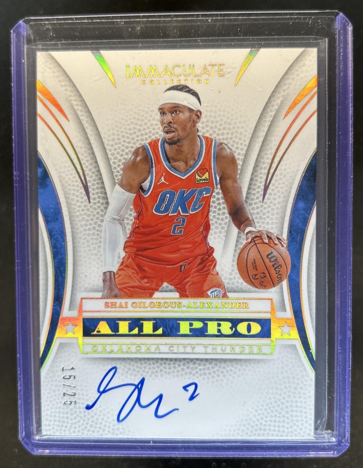 2024-25 Panini Immaculate Shai Gilgeous-Alexander All Pro Auto #15/25 Thunder view 1