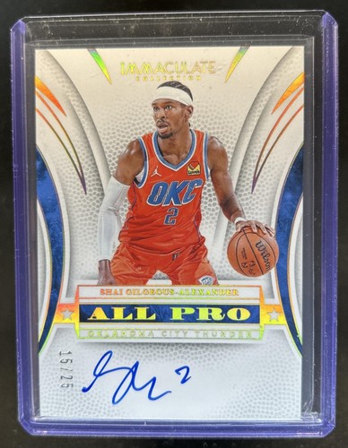 2024-25 Panini Immaculate Shai Gilgeous-Alexander All Pro Auto #15/25 Thunder