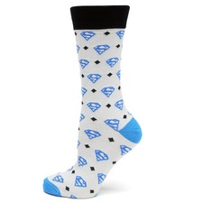 DC Comics Superman Diamond Gray Mens One Size Novelty Socks