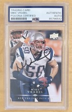 Mike Vrabel Signed 2008 Upper Deck Football Card PSA Auto New England Patriots