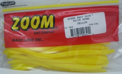 Zoom 006-041 6'' Trick Worm Swimbait Gelb 20CT