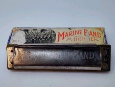 Vintage M. Hohner Germany Marine Band Harmonica No. 1896 w/Original Partial Box