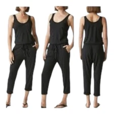Michael starts theo knit jumpsuit size L black cotton/ modal.