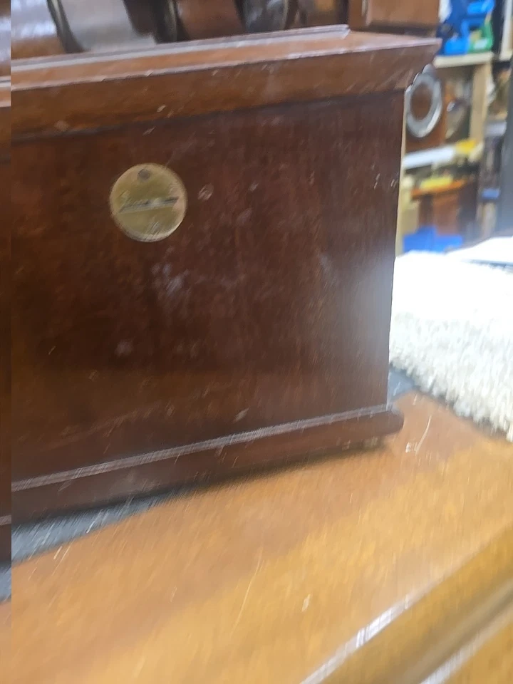 Antique Clock Case Heavy Wood  For Spares And Repair - Image 4 of 4