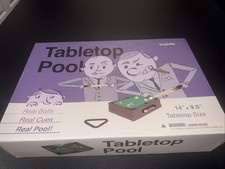 Mini Tabletop Pool Billiard Set with 16 Resin Balls 2 Cues Triangle Rack