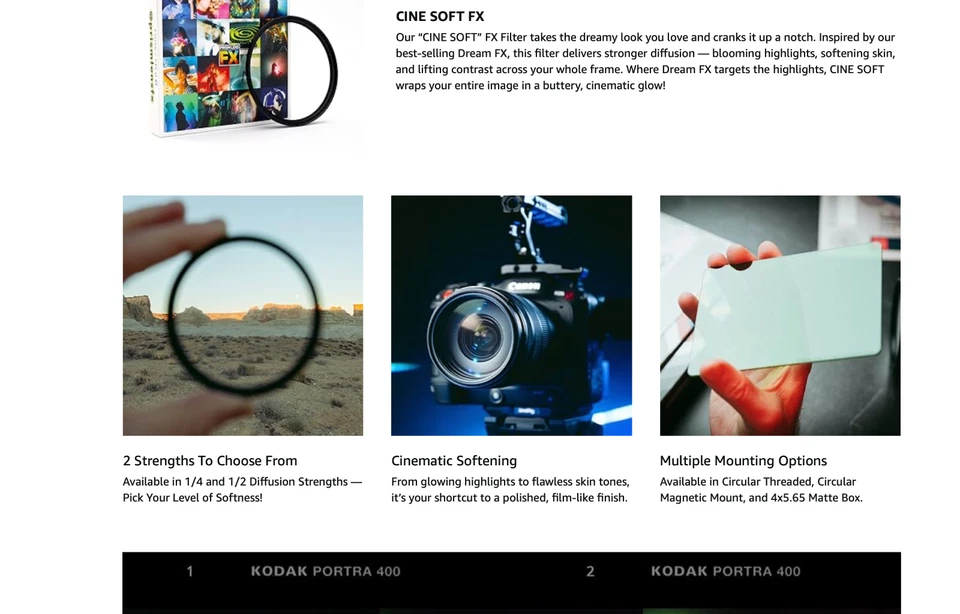 Prism Lens FX Cine Soft FX Filter | 82mm Circular Threaded | 1/2 Strength Diffus - Image 4 of 4