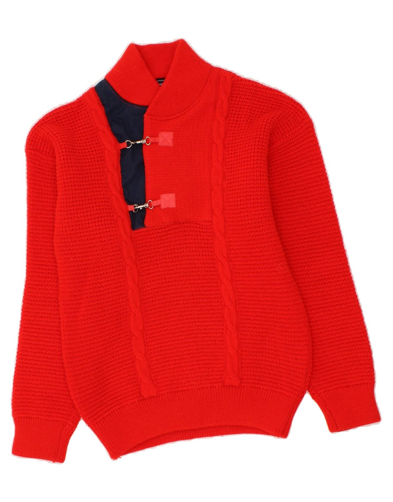 Suéter Jersey Cuello Mantón Mujer Marina Yachting Reino Unido 12 Mediano Rojo Lana BL11