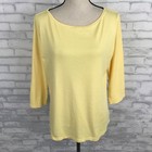 The Talbots Tee Shirt Top Plus Size X  Sunny Yellow 100% Cotton 3/4 Sleeve