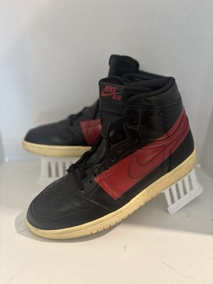 Nike Air Jordan 1 OG Bred High Top Black Red Lace Up Men's Athletic Sneakers
