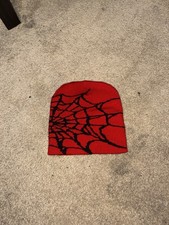 Red And Black Spider Web Beanie