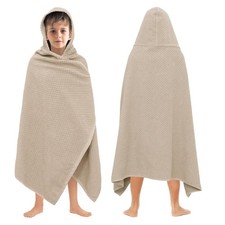 Waffle Hooded Bath Towel Wrap - 100 Cotton Terry Large Oversized Hooded Kids...