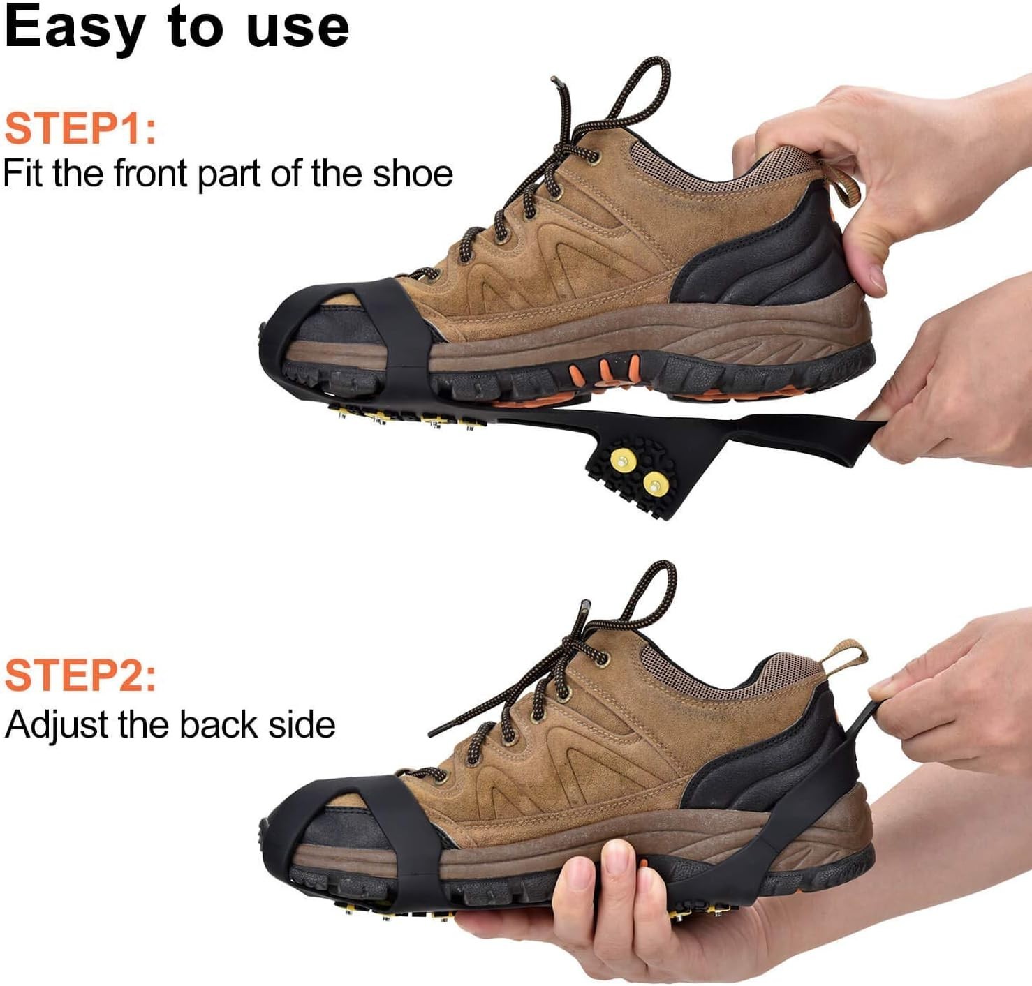 как выглядит Ice Snow Grips Traction Cleats for Shoes Boots - Anti-Slip Design in Black фото