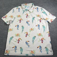 Chubbies The Dude XL Where’s Macaw Golf Polo Shirt | Parrot Pattern Men’s XL