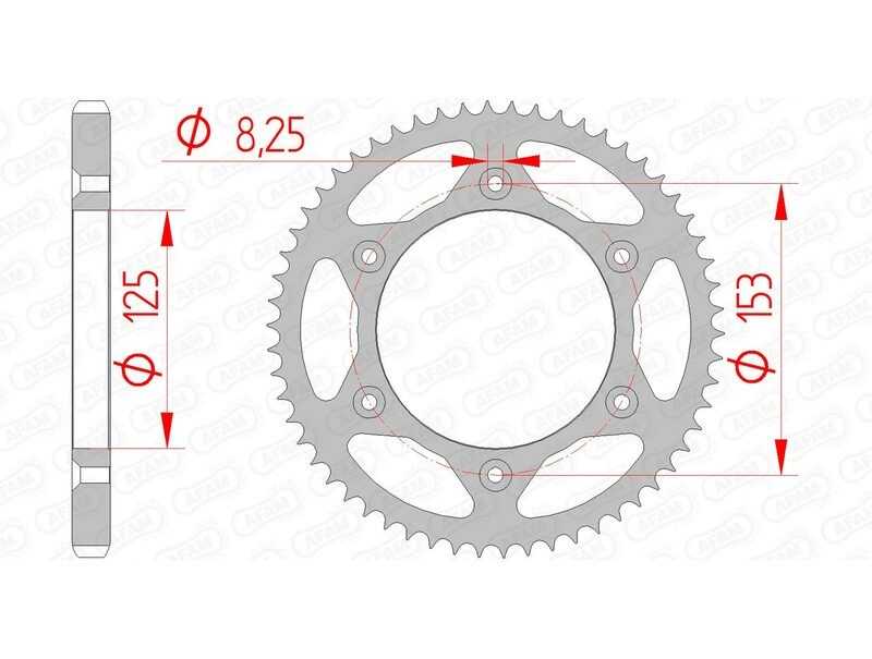 Pignon acier AFAM 10228 pas 428 à 14 dents pour transmission moto