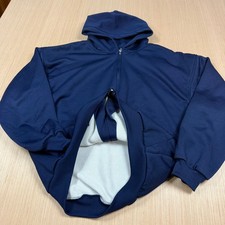 Vintage 90s Thermal Waffle Lined Full Zip Hoodie Pluma Heavy Thick XL Navy