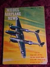 Rare MODEL AIRPLANE NEWS Magazine January 1958 Lockheed Lightning P-38
