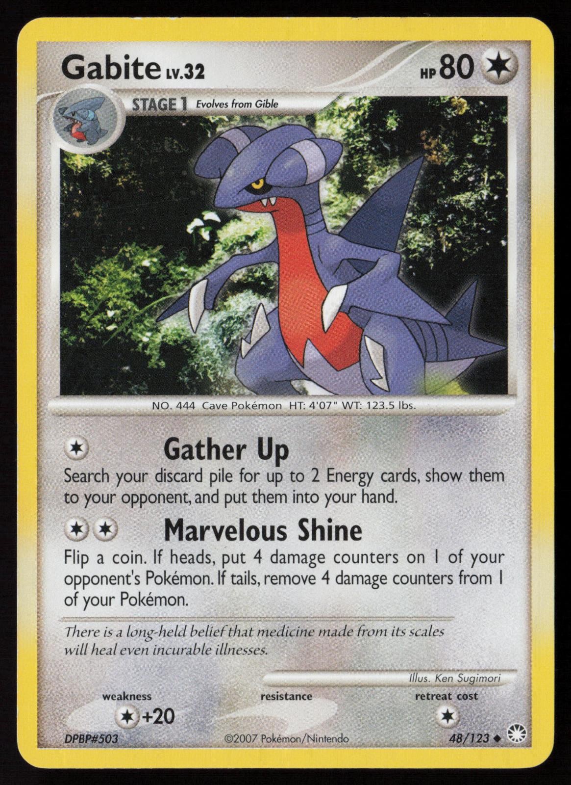 Gabite 48/123 Uncommon Mysterious Treasures Pokemon Lightly Played