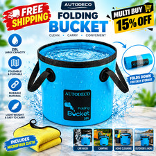 Collapsible Bucket 5 Gallon Container Folding Water Bucket Portable Wash Basin..