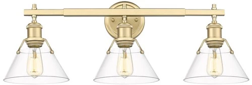 Orwell 27 1/4" Wide Bronze Clear Glass 3-Light Bath Light - Picture 2 of 6