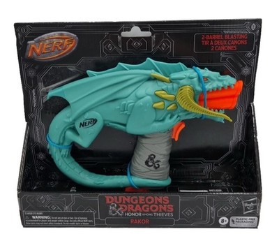 Nerf Dungeons & Dragons Rakor Nerf Blaster and 4 Nerf Elite 2.0 Darts Sealed NEW