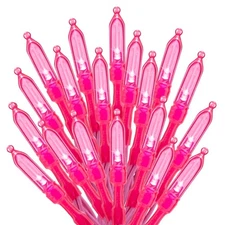 Pink Mini Christmas Lights - 39 Feet 100 LED Fairy String Lights with 8 Light...