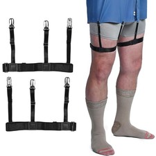 Adjustable Elastic Shirt Stays Holder Garter with Non Slip Locking Clamps