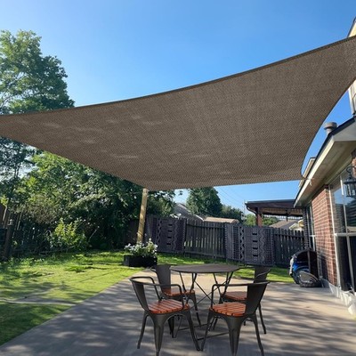 Sun Shade Sail 8' x 10' Brown Rectangle Canopy Sail Shade Cover UV Block
