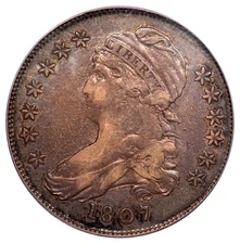 1807 O-113A 50C Small Stars Capped Bust Half Dollar PCGS VF30 (CAC)