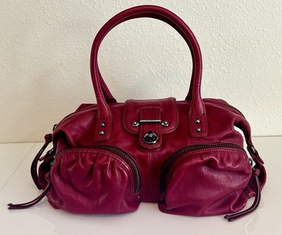Botkier Trigger Satchel Red Leather Multi Pocket Silver Hardware NWOT