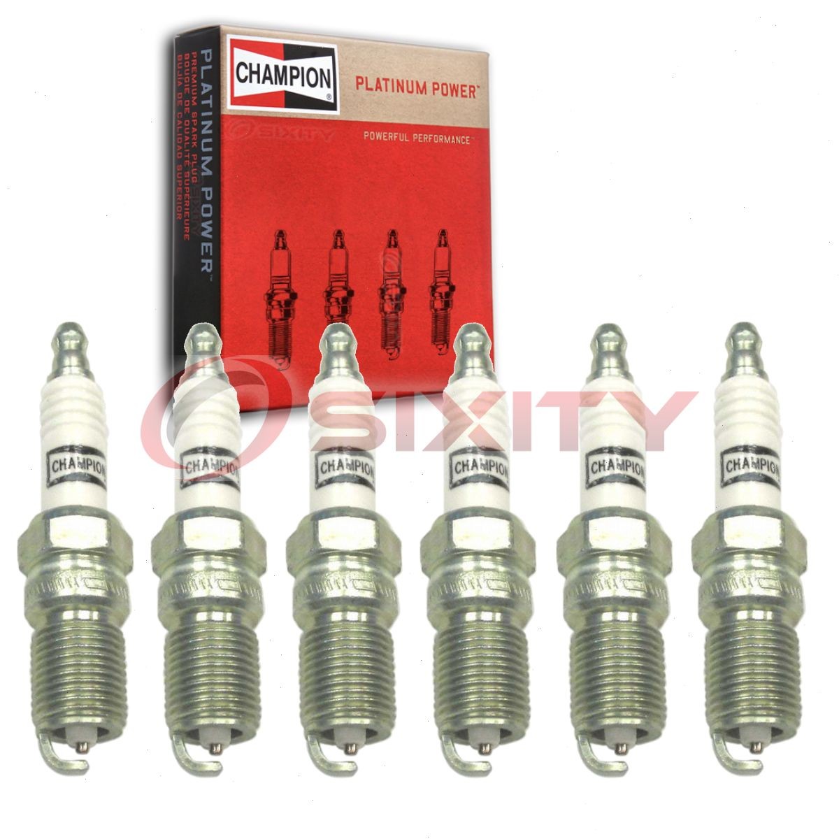 6 pc Champion Platinum Spark Plugs for 1986-1988 Buick Skylark 3.0L V6 sm