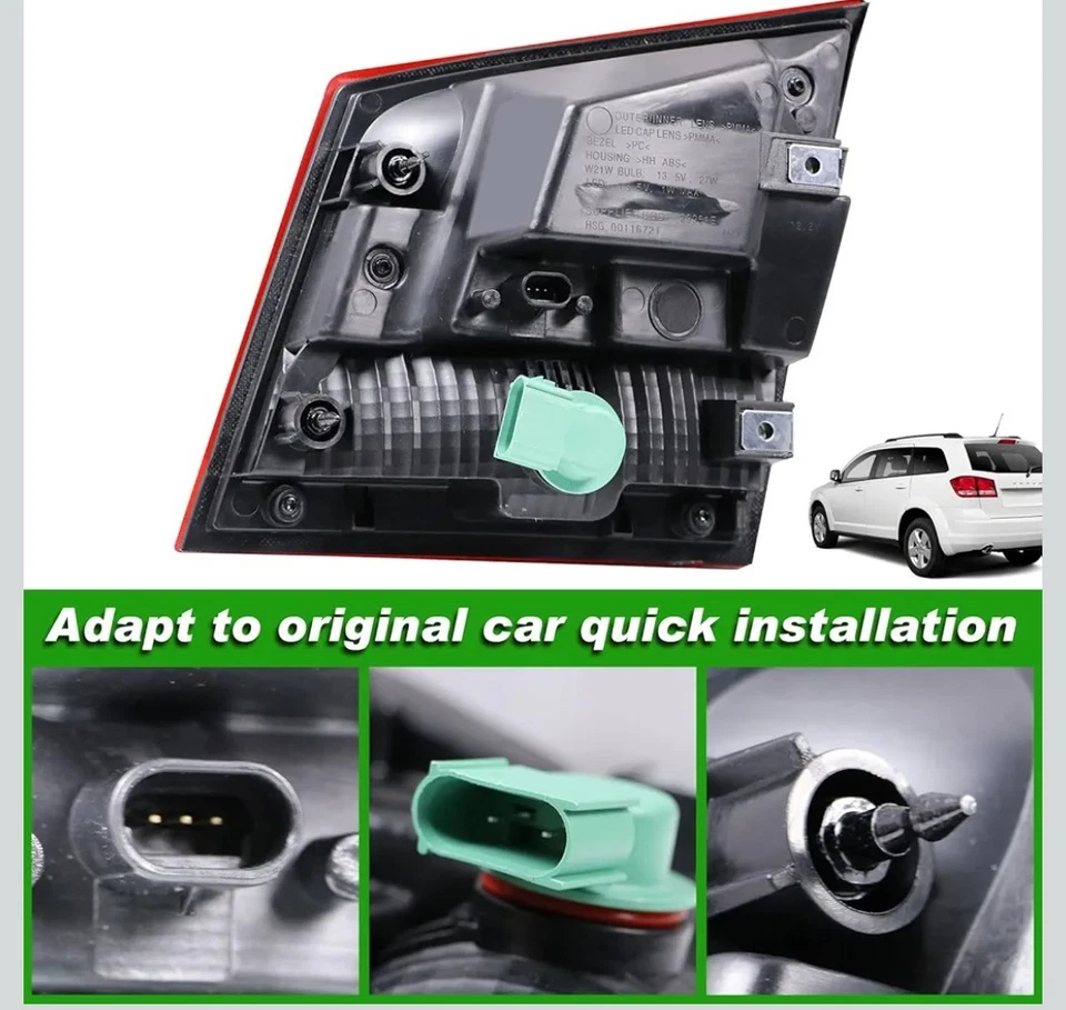 Luz trasera izquierda del lado del conductor LED compatible con Dodge Journey 2011-2020 cola interior Foto 4 de 4