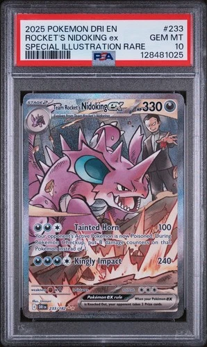 Pokémon TCG Team Rocket's Nidoking EX 233/182 Destined Rivals SIR - PSA 10