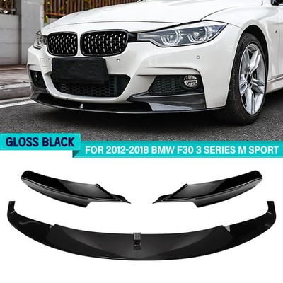 Gloss Black Front Bumper Lip Splitter for BMW F30 F31 M Sport 2012-2018